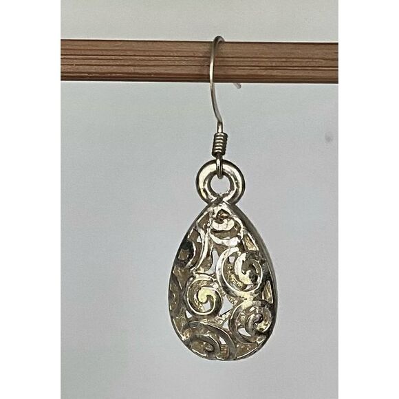 HE# Lovely Vintage Silver Dangle Earrings - Picture 4 of 6